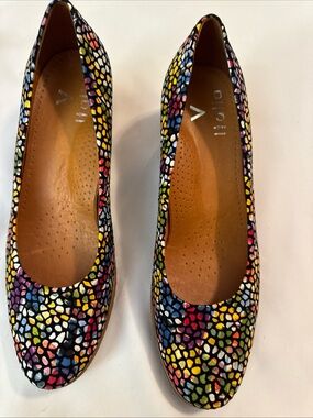 Colorful Mosaic Print Wedge pumps - Multicolor